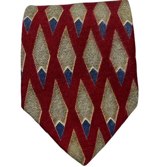 Monsieur Givenchy Men's Necktie  Diamond Geometric Pattern 100% Silk - Picture 1 of 12